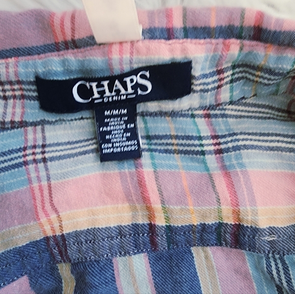 THE MORGAN FACTORY UPCYCLED PLAID LONG SLEEVE TOP BUTTUN DOWN SIZE MEDIUM - Picture 4 of 14